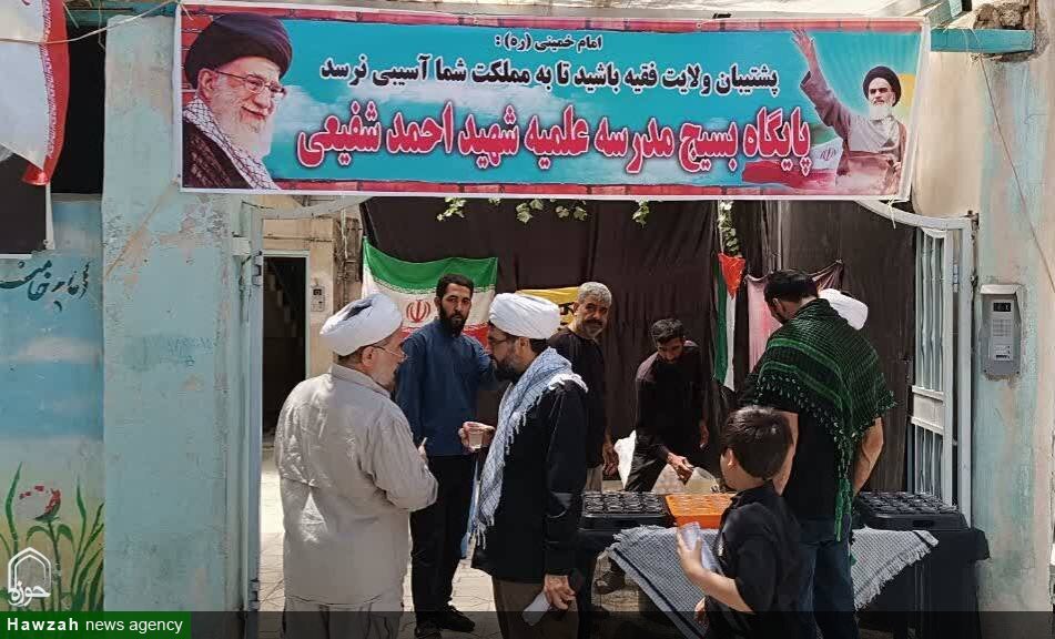 خدمت‌رسانی سه‌روزه مدرسه علمیه شهید شفیعی به زائران تشییع امام شهید