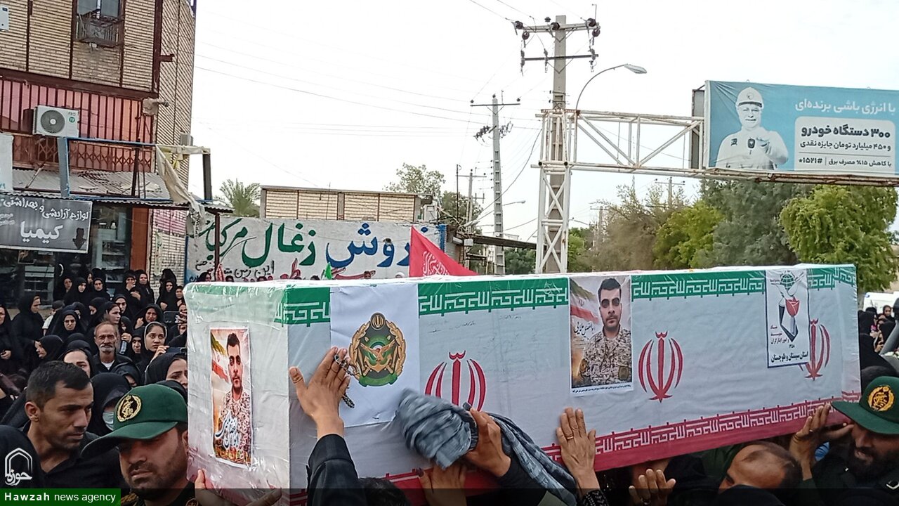 تصاویر/ تشییع پیکر شهید ابوالفضل ملایی از شهدای آسایشگاه بمپور در شهر عنبرآباد