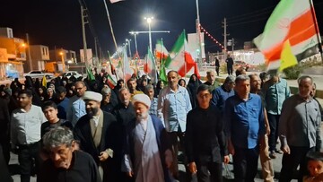 فیلم| راهپیمایی مردم آبدان در حمایت از نیروهای مسلح