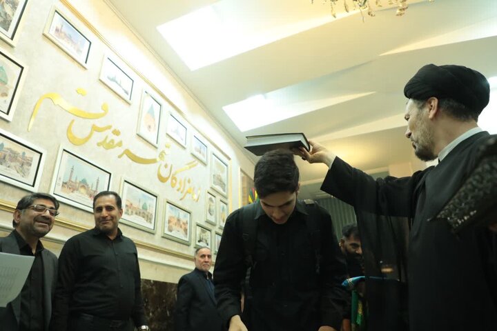 تصاویر/ آئین بدرقه خادمان موکب امامزادگان قم مستقر در شهر مقدس سامرا