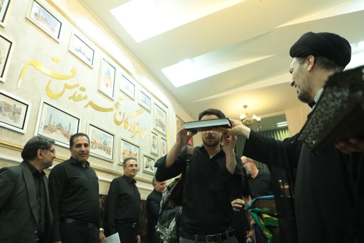 تصاویر/ آئین بدرقه خادمان موکب امامزادگان قم مستقر در شهر مقدس سامرا