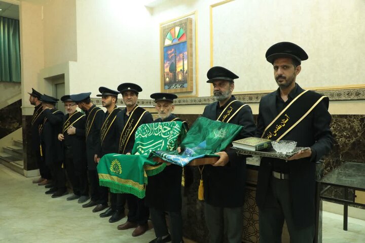 تصاویر/ آئین بدرقه خادمان موکب امامزادگان قم مستقر در شهر مقدس سامرا