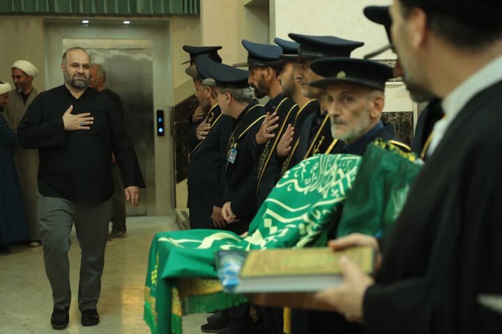 تصاویر/ آئین بدرقه خادمان موکب امامزادگان قم مستقر در شهر مقدس سامرا