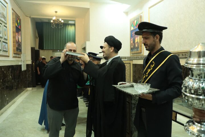 تصاویر/ آئین بدرقه خادمان موکب امامزادگان قم مستقر در شهر مقدس سامرا