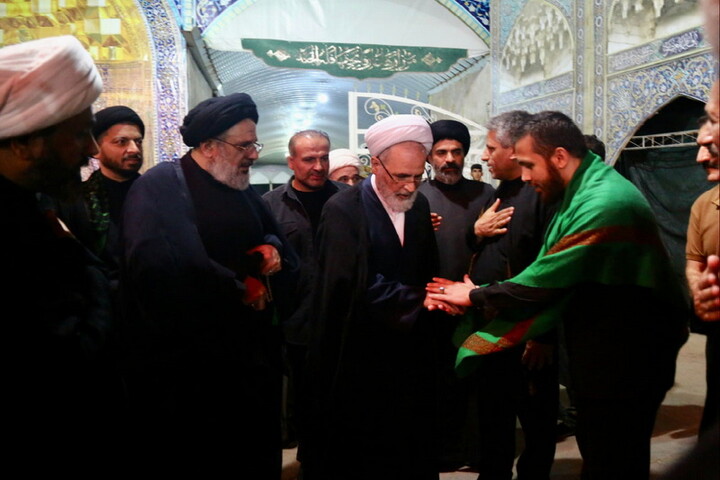 بازدید آیت‌الله اعرافی از موکب حضرت معصومه(س)