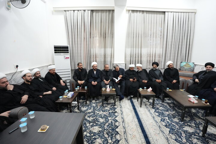 تصاویر/ دیدار آیت الله اعرافی با آیت الله جواهری از علمای نجف