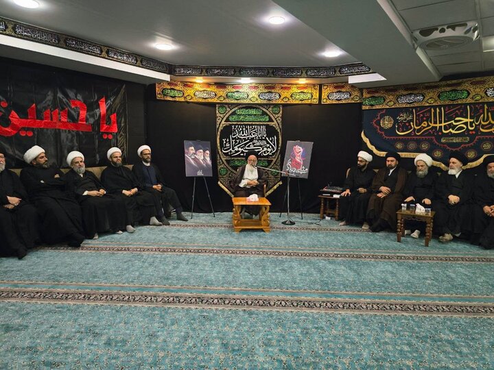 تصاویر/ نشست صمیمی آیت الله اعرافی با علمای نجف