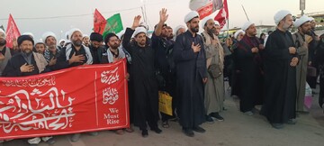 تصاویر/ حضور مبلغین گروه جهادی قاسم بن الحسن در پیاده روی اربعین حسینی