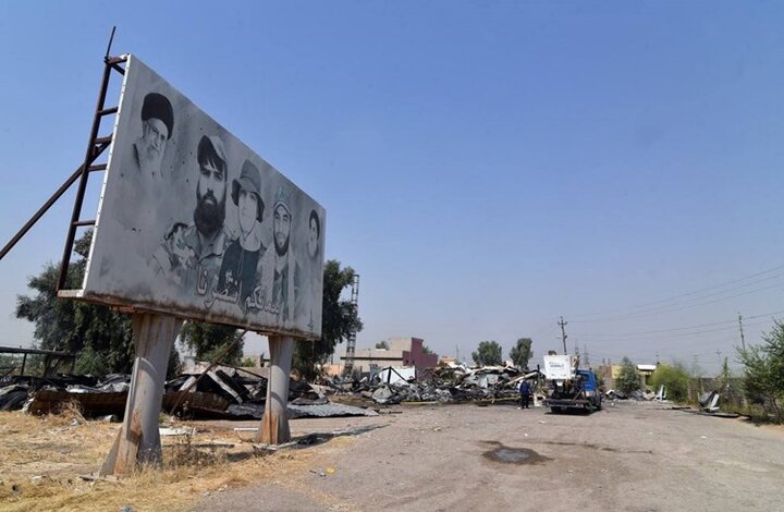 آثار تجاوز آمریکایی سعودی به پایگاه های حشد الشعبی در استان نینوا در عراق
