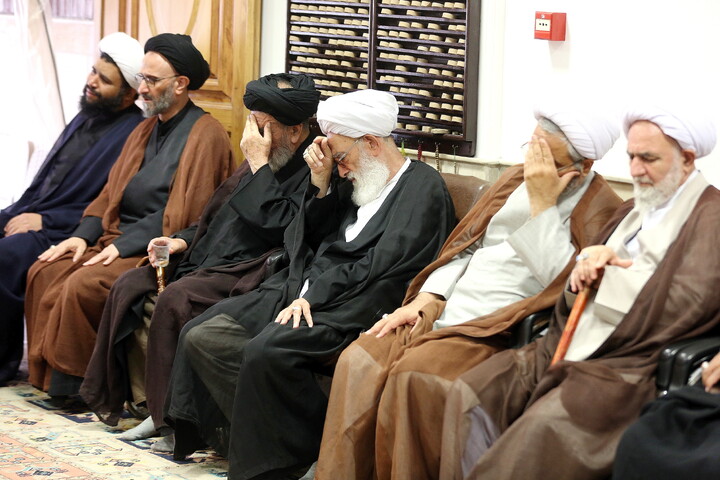 تصاویر/ مراسم عزاداری اربعین حسینی در بیت آیت‌الله العظمی جوادی آملی