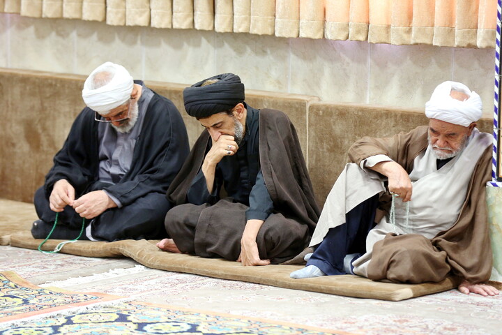 تصاویر/ مراسم عزاداری اربعین حسینی در بیت آیت‌الله العظمی جوادی آملی
