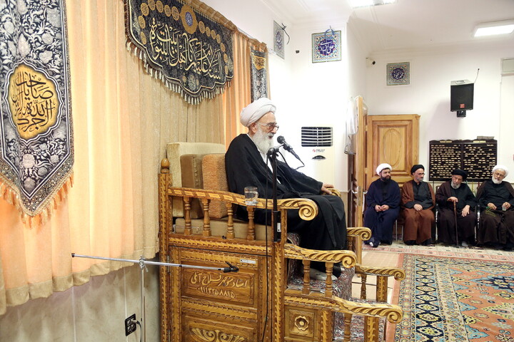 تصاویر/ مراسم عزاداری اربعین حسینی در بیت آیت‌الله العظمی جوادی آملی