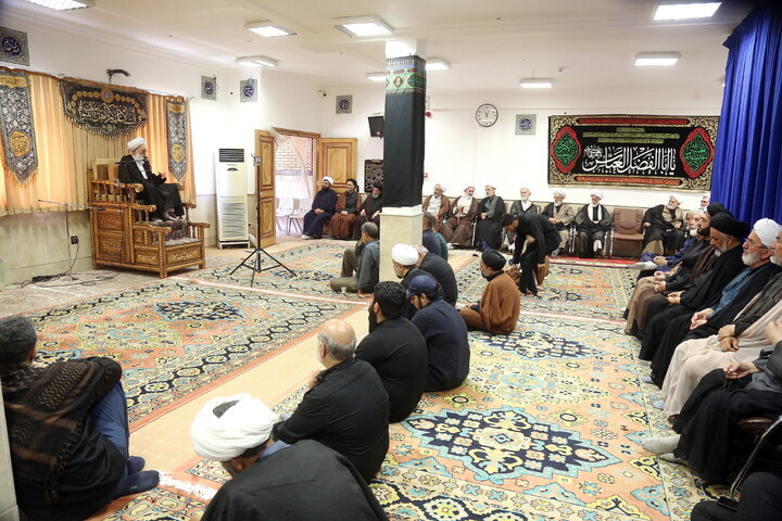 تصاویر/ مراسم عزاداری اربعین حسینی در بیت آیت‌الله العظمی جوادی آملی