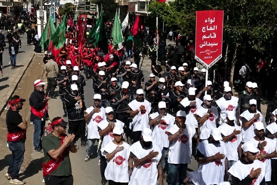 برگزاری مراسم عزاداری اربعین امام حسین (ع) در بعلبک لبنان+ تصاویر