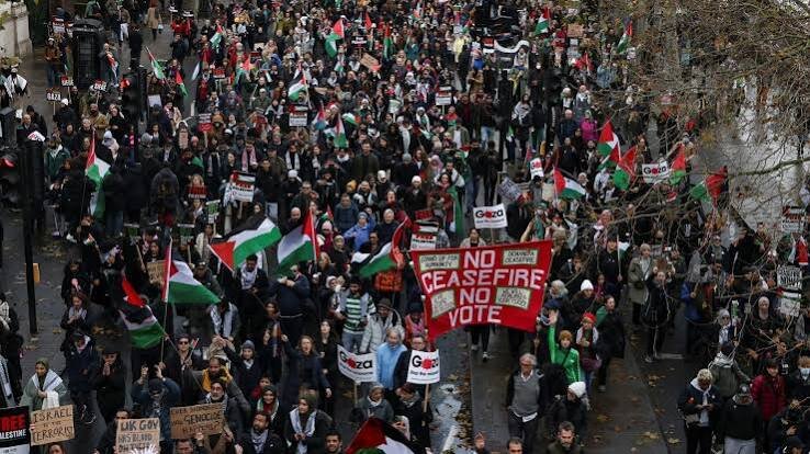 Pro-Palestine demonstrators march in Greek capital demanding end to ties with Israel