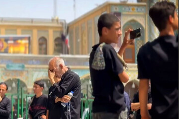 فیلم | حال و هوای سوگوار حرم بانوی کرامت در روز شهادت پیامبر(ص) و امام حسن(ع)