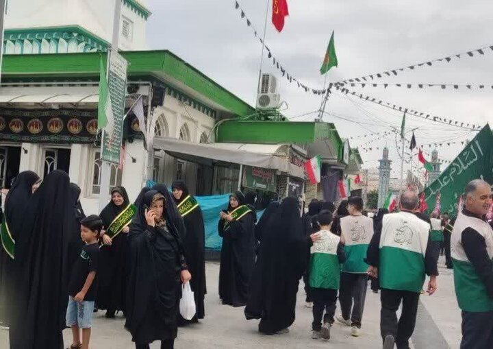 تصاویر/ دسته عزای خادمان بقعه امامزاده ابراهیم (ع) آمل در روز شهادت امام رضا (ع)