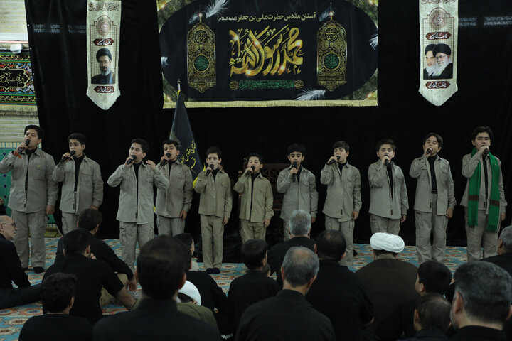 تصاویر/ سوگ رضوی در حرم مطهر امامزاده علی بن جعفر(ع) قم؛ آیین عزاداری شهادت حضرت رضا(ع)