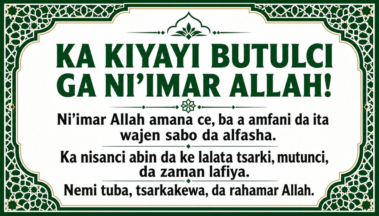 Zunubi da Sauyin Ni’ima: Darasin Fitra da Sakamakon Bijirewa Tafarkin Allah