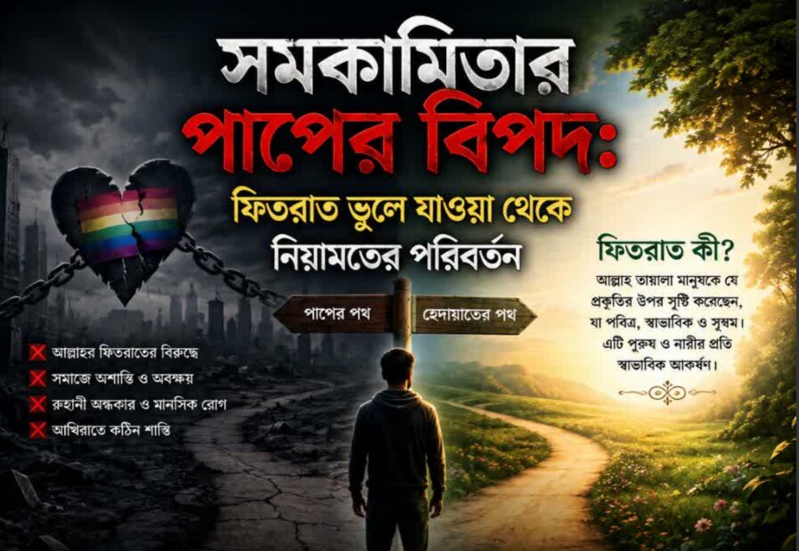 সমকামিতার পাপের বিপদ: ফিতরাত ভুলে যাওয়া থেকে নিয়ামতের পরিবর্তন