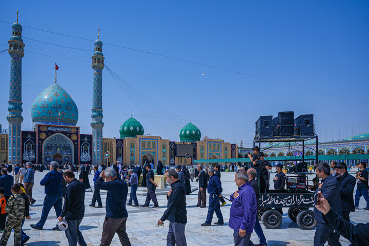 تصاویر/ تشرف دسته‌های عزاداری به مسجد جمکران در سوگ شهادت امام حسن عسکری (ع)