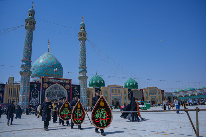 تصاویر/ تشرف دسته‌های عزاداری به مسجد جمکران در سوگ شهادت امام حسن عسکری (ع)