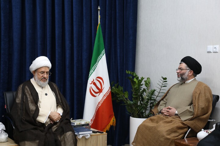 تصاویر/ دیدار اعضای ستاد برگزاری همایش تجلیل از خدمات علمی آیت الله موسوی جزایری با آیت الله اراکی
