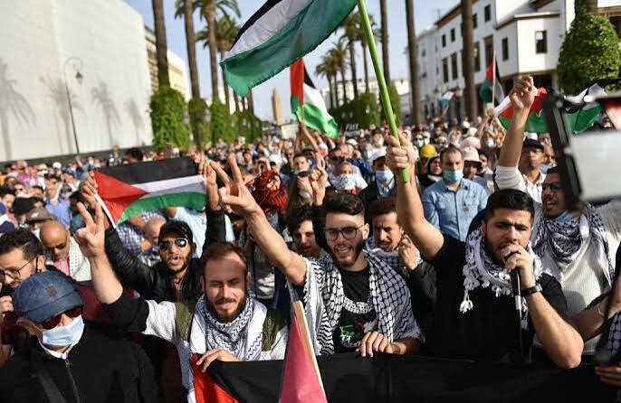 Moroccans mark Al-Aqsa arson anniversary with pro-Palestine, anti-normalization rally