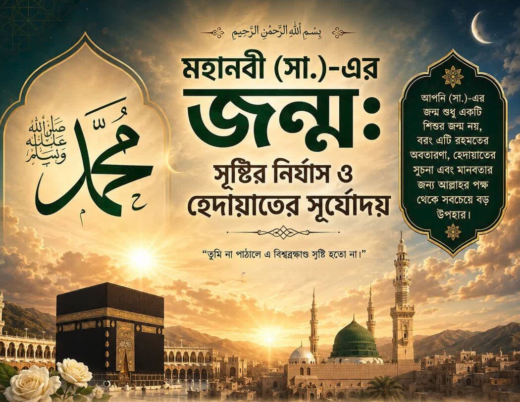 মহানবী (সা.)-এর জন্ম: সৃষ্টির নির্যাস ও হেদায়াতের সূর্যোদয়