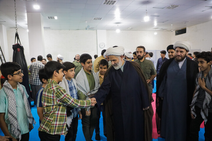 تصاویر/ بازدید حجت الاسلام والمسلمین حسین طائب مسئول سازمان بسیج مستضعفین و سردار فتح الله جمیری فرماندهی سپاه امام علی بن ابیطالب استان قم کانون فرهنگی هنری امام‌رضا علیه‌السلام