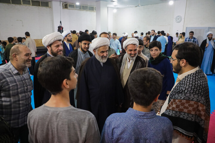 تصاویر/ بازدید حجت الاسلام والمسلمین حسین طائب مسئول سازمان بسیج مستضعفین و سردار فتح الله جمیری فرماندهی سپاه امام علی بن ابیطالب استان قم کانون فرهنگی هنری امام‌رضا علیه‌السلام