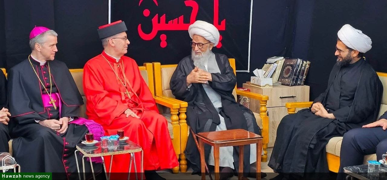 آیت اللہ العظمیٰ حافظ بشیر نجفی سے پوپ کے نمائندے اور کلدانی مسیحی برادری کے سربراہ کی ملاقات