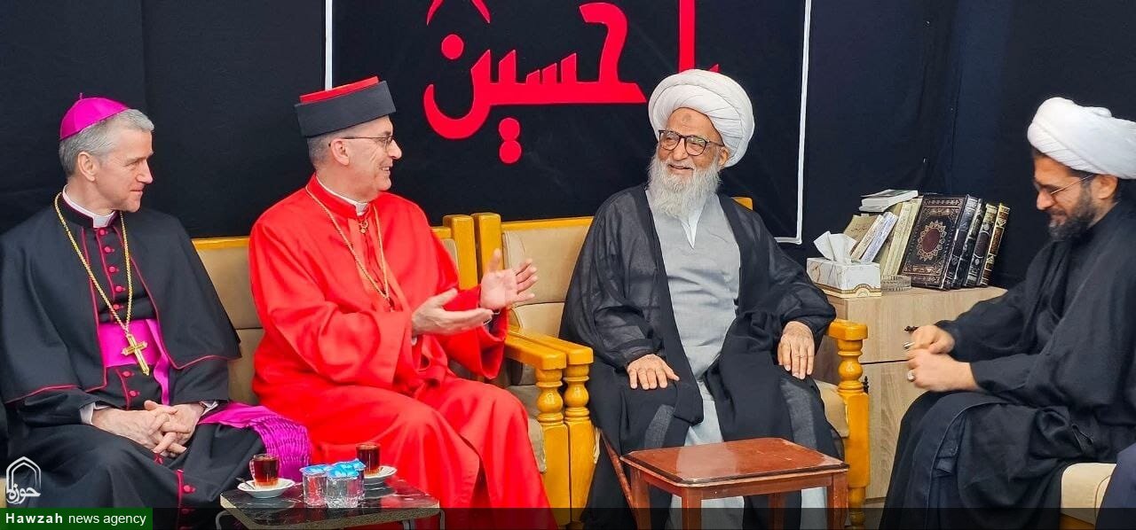 آیت اللہ العظمیٰ حافظ بشیر نجفی سے پوپ کے نمائندے اور کلدانی مسیحی برادری کے سربراہ کی ملاقات