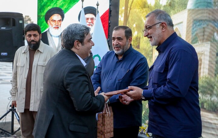 تصاویر/ مراسم رونمایی از بنای یادمان مزار شهید اندرزگو
