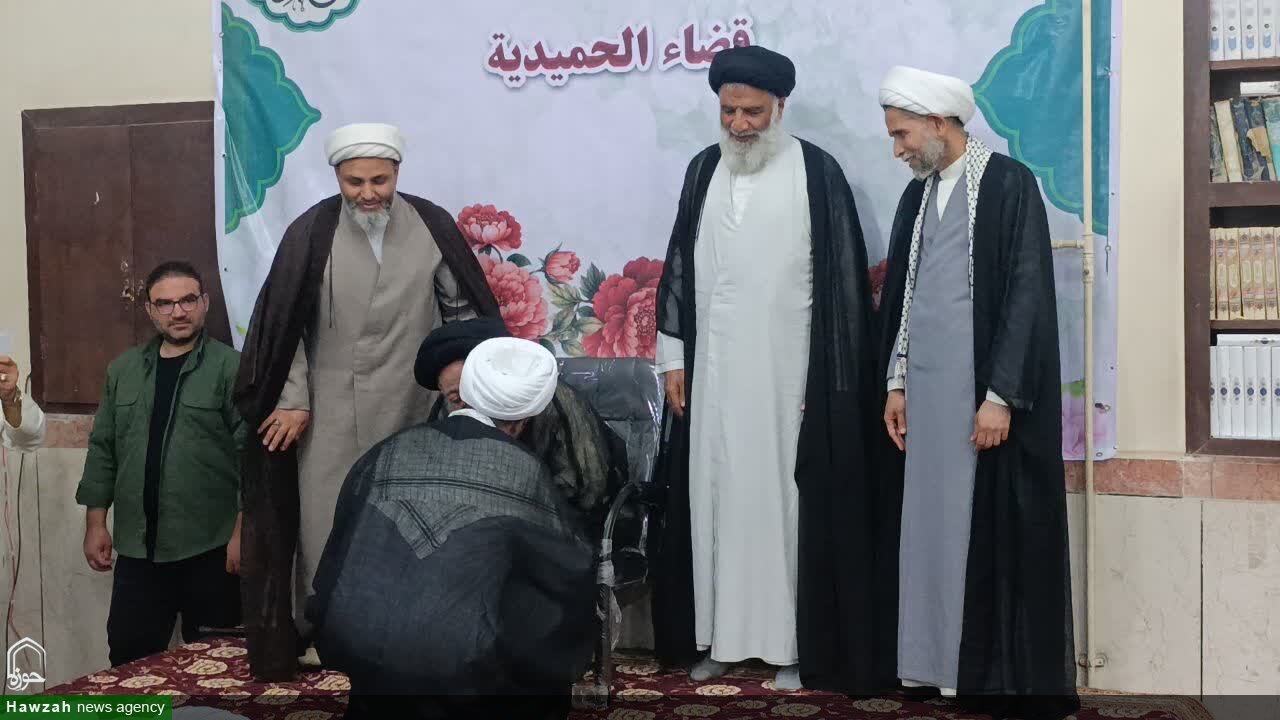 آیین تلبس جمعی از طلاب خوزستان در شهرستان حمیدیه