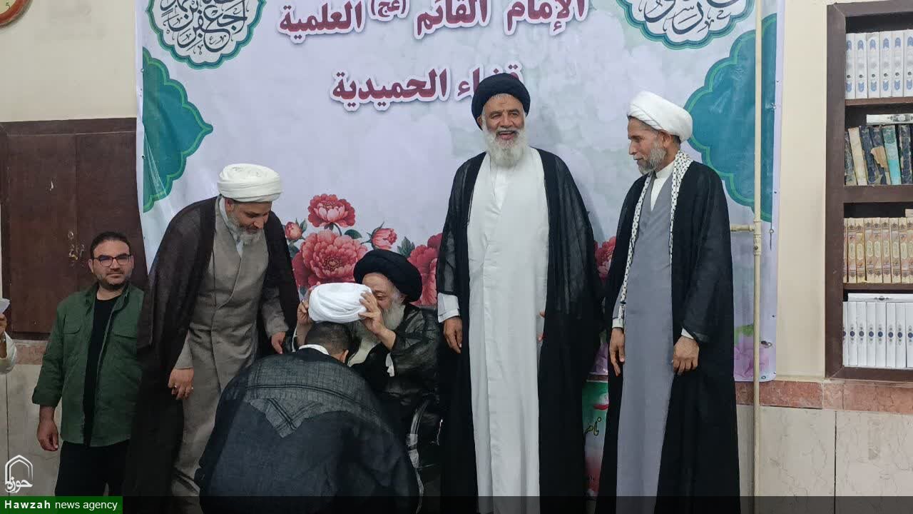 آیین تلبس جمعی از طلاب خوزستان در شهرستان حمیدیه