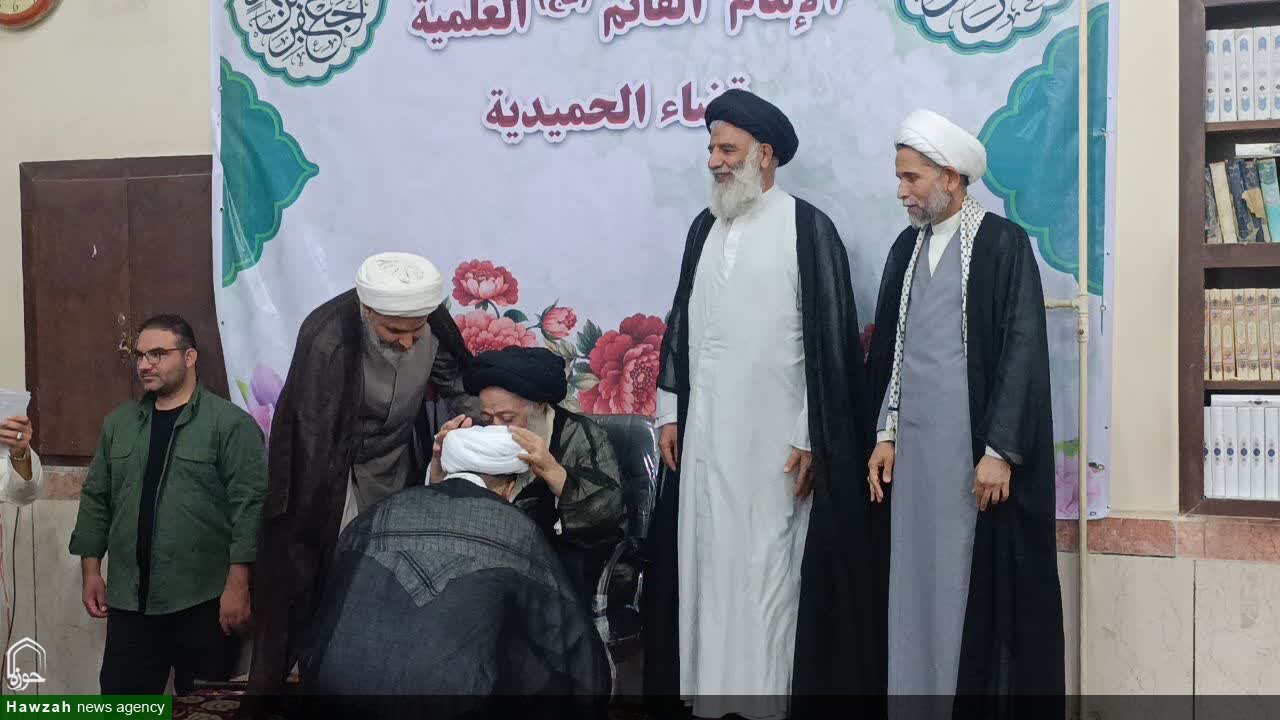 آیین تلبس جمعی از طلاب خوزستان در شهرستان حمیدیه