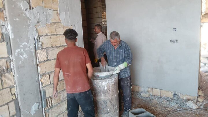 تصاویر/ ساخت مسکن برای خانواده‌های‌ کم‌برخوردار شهر جوشقان قالی به همت گروه جهادی حجت‌الاسلام کافی کاشان