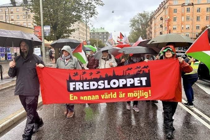 Demonstrators gather in Stockholm to protest Israel’s Gaza attacks