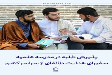 عکس نوشت| پذیرش طلبه در مدرسه علمیه سفیران هدایت طالقان از سراسر کشور