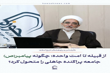 عکس نوشت| از قبیله تا امت واحده؛ چگونه پیامبر(ص) جامعه پراکنده جاهلی را متحول کرد؟
