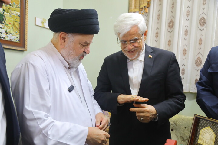 تصاویر /دیدار معاون اول رییس جمهور با نماینده آیت الله العظمی سیستانی در ایران