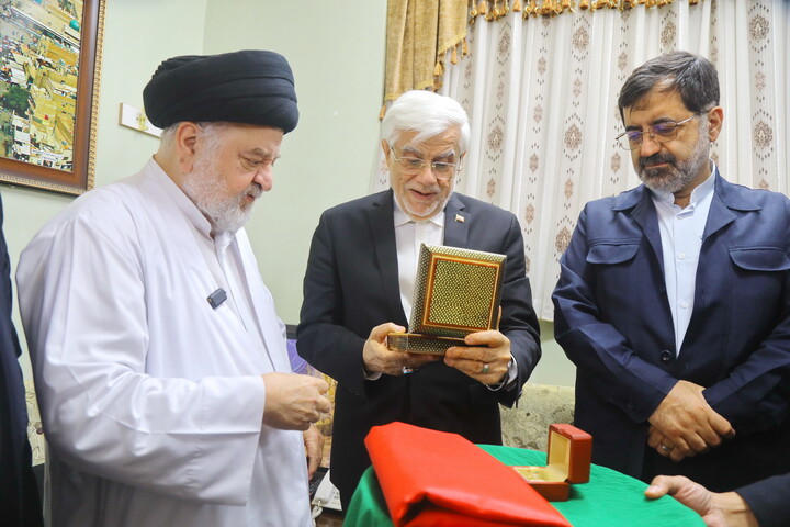 تصاویر /دیدار معاون اول رییس جمهور با نماینده آیت الله العظمی سیستانی در ایران