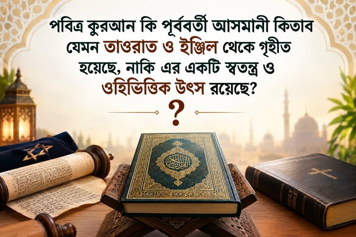 পবিত্র কুরআন কি পূর্ববর্তী আসমানী কিতাব যেমন তাওরাত ও ইঞ্জিল থেকে গৃহীত হয়েছে, নাকি এর একটি স্বতন্ত্র ও ওহিভিত্তিক উৎস রয়েছে?