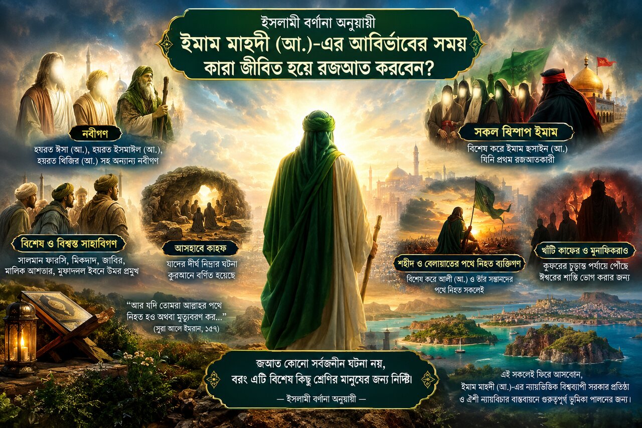 ইসলামী বর্ণনা অনুযায়ী ইমাম মাহদী (আ.)-এর আবির্ভাবের সময় কারা জীবিত হয়ে রাজআত করবেন?