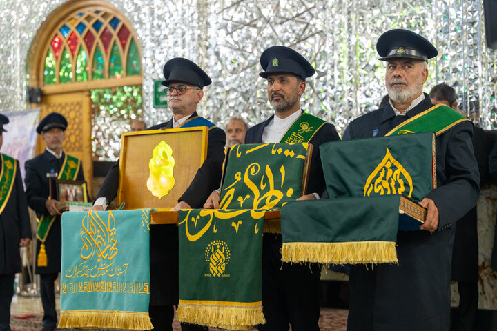 آیین خطبه‌خوانی میلاد حضرت عبدالعظیم(ع) با حضور خادمان حرم بانوی کرامت