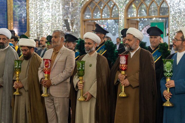 آیین خطبه‌خوانی میلاد حضرت عبدالعظیم(ع) با حضور خادمان حرم بانوی کرامت