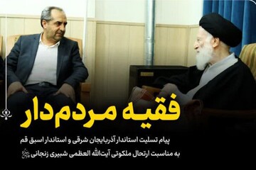 پیام تسلیت استاندار آذربایجان شرقی در پی ارتحال آیت‌الله شبیری زنجانی