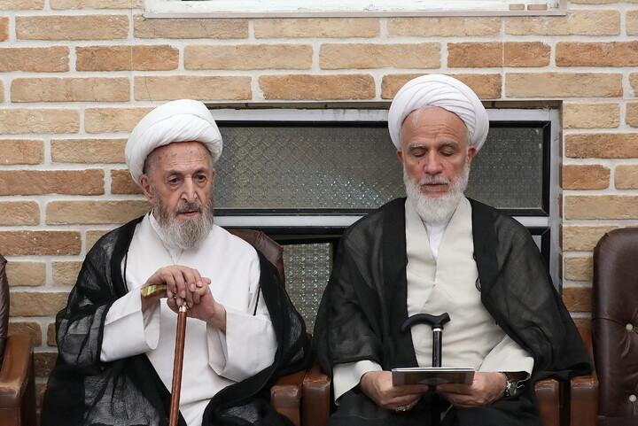 تصاویر/ حضور مراجع، علما و شخصیت های حوزوی در دفتر آیت‌الله الظمی شبیری زنجانی برای عرض تسلیت