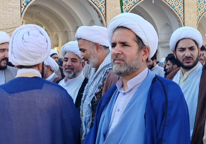 تصاویر/ مدیران و اساتید مدارس علمیه آران و بیدگل در همایش جانفدای ایران